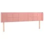 Pink velvet headboard with LED 203x16x78/88 cm by vidaXL, Headboards and footboards - Ref: Foro24-3123307, Price: 87,83 €, Di...