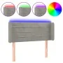 Light gray velvet headboard with LED 93x16x78/88 cm by vidaXL, Headboards and footboards - Ref: Foro24-3123412, Price: 51,85 ...