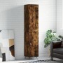 Aparador de madera contrachapada roble ahumado 34,5x34x180 cm