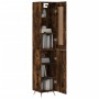 Aparador de madera contrachapada roble ahumado 34,5x34x180 cm