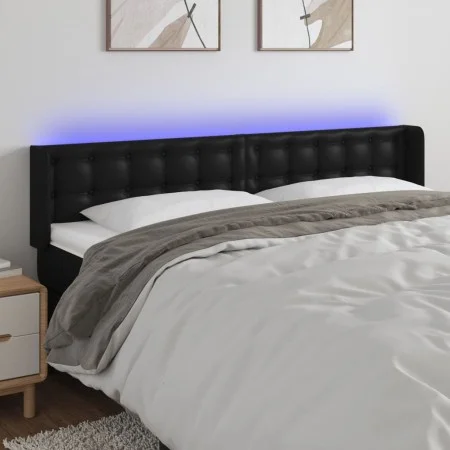 Kopfteil mit LED, schwarzem Kunstleder, 163 x 16 x 78/88 cm von vidaXL, Kopf- und Fußteile - Ref: Foro24-3123332, Preis: 71,4...
