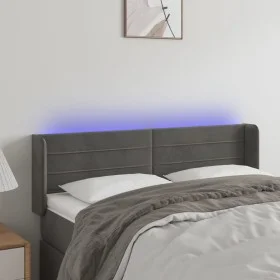Dark gray velvet headboard with LED 147x16x78/88 cm by vidaXL, Headboards and footboards - Ref: Foro24-3123425, Price: 68,59 ...