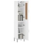 Aparador alto madera contrachapada blanco 34,5x34x180 cm