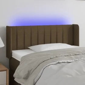 Dark brown fabric headboard with LED 103x16x78/88 cm by vidaXL, Headboards and footboards - Ref: Foro24-3123467, Price: 50,88...