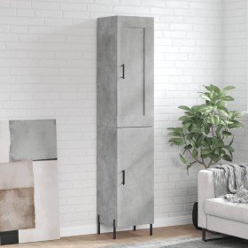 Aparador de madera contrachapada gris hormigón 34,5x34x180 cm Aparador de madera contrachapada gris hormigón 34,5x34x180 cm
