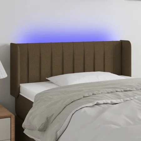 Dark brown fabric headboard with LED 103x16x78/88 cm by vidaXL, Headboards and footboards - Ref: Foro24-3123467, Price: 50,88...