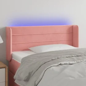 Rosa Samtkopfteil mit LED 83x16x78/88 cm von vidaXL, Kopf- und Fußteile - Ref: Foro24-3123411, Preis: 46,81 €, Rabatt: %