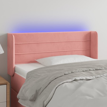 Rosa Samtkopfteil mit LED 83x16x78/88 cm von vidaXL, Kopf- und Fußteile - Ref: Foro24-3123411, Preis: 44,93 €, Rabatt: %