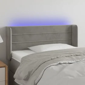 Hellgraues Samtkopfteil mit LED 83x16x78/88 cm von vidaXL, Kopf- und Fußteile - Ref: Foro24-3123406, Preis: 52,08 €, Rabatt: %