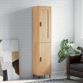 Aparador de madera contrachapada roble Sonoma 34,5x34x180 cm