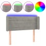 Hellgraues Samtkopfteil mit LED 83x16x78/88 cm von vidaXL, Kopf- und Fußteile - Ref: Foro24-3123406, Preis: 49,72 €, Rabatt: %