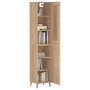 Aparador de madera contrachapada roble Sonoma 34,5x34x180 cm