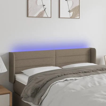 Headboard with LED in taupe gray fabric 147x16x78/88 cm by vidaXL, Headboards and footboards - Ref: Foro24-3123378, Price: 76...