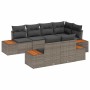 Conjunto de sofá de jardín con cojín 7 pcs Gris Poliratán