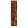 Aparador de madera contrachapada roble ahumado 34,5x34x180 cm