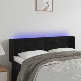 Kopfteil aus schwarzem Samt mit LED 147x16x78/88 cm von vidaXL, Kopf- und Fußteile - Ref: Foro24-3123426, Preis: 58,39 €, Rab...