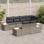 Conjunto de sofá de jardín con cojín 7 pcs Gris Poliratán
