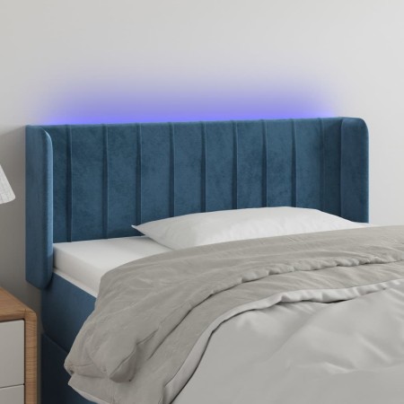 LED-Kopfteil aus dunkelblauem Samt, 83 x 16 x 78/88 cm von vidaXL, Kopf- und Fußteile - Ref: Foro24-3123508, Preis: 46,34 €, ...