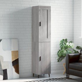 Aparador alto madera contrachapada gris Sonoma 34,5x34x180 cm Aparador alto madera contrachapada gris Sonoma 34,5x34x180 cm