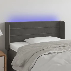 Dunkelgraues Samtkopfteil mit LED 93x16x78/88 cm von vidaXL, Kopf- und Fußteile - Ref: Foro24-3123413, Preis: 58,96 €, Rabatt: %