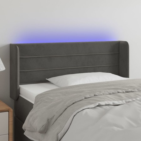 Dunkelgraues Samtkopfteil mit LED 93x16x78/88 cm von vidaXL, Kopf- und Fußteile - Ref: Foro24-3123413, Preis: 56,48 €, Rabatt: %