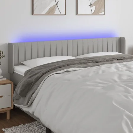 Hellgraues Stoffkopfteil mit LED 183x16x78/88 cm von vidaXL, Kopf- und Fußteile - Ref: Foro24-3123488, Preis: 69,62 €, Rabatt: %