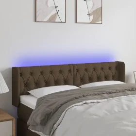 Dark brown fabric headboard with LED 147x16x78/88 cm by vidaXL, Headboards and footboards - Ref: Foro24-3123573, Price: 79,24...