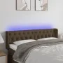 Dark brown fabric headboard with LED 147x16x78/88 cm by vidaXL, Headboards and footboards - Ref: Foro24-3123573, Price: 79,24...