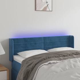 LED-Kopfteil aus dunkelblauem Samt, 147 x 16 x 78/88 cm von vidaXL, Kopf- und Fußteile - Ref: Foro24-3123428, Preis: 71,00 €,...