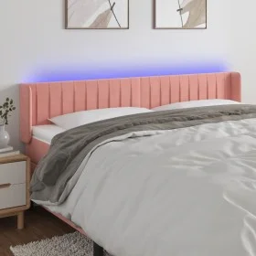 Rosa Samtkopfteil mit LED 163x16x78/88 cm von vidaXL, Kopf- und Fußteile - Ref: Foro24-3123533, Preis: 70,45 €, Rabatt: %
