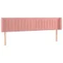Pink velvet headboard with LED 163x16x78/88 cm by vidaXL, Headboards and footboards - Ref: Foro24-3123533, Price: 70,42 €, Di...