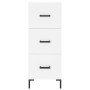 Aparador alto madera contrachapada blanco 34,5x34x180 cm