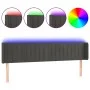 Dark gray velvet headboard with LED 203x16x78/88 cm by vidaXL, Headboards and footboards - Ref: Foro24-3123541, Price: 81,78 ...