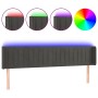 Dunkelgraues Samtkopfteil mit LED 203x16x78/88 cm von vidaXL, Kopf- und Fußteile - Ref: Foro24-3123541, Preis: 84,57 €, Rabat...