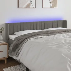 Light gray velvet headboard with LED 163x16x78/88 cm by vidaXL, Headboards and footboards - Ref: Foro24-3123528, Price: 81,48...