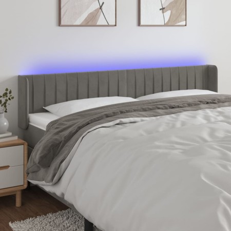 Hellgraues Samtkopfteil mit LED 163x16x78/88 cm von vidaXL, Kopf- und Fußteile - Ref: Foro24-3123528, Preis: 84,43 €, Rabatt: %