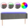 Light gray velvet headboard with LED 163x16x78/88 cm by vidaXL, Headboards and footboards - Ref: Foro24-3123528, Price: 81,48...
