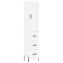 Aparador alto madera contrachapada blanco 34,5x34x180 cm