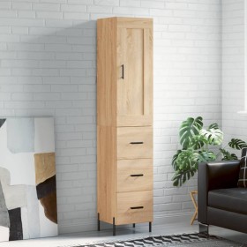 Aparador de madera contrachapada roble Sonoma 34,5x34x180 cm
