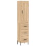 Aparador de madera contrachapada roble Sonoma 34,5x34x180 cm