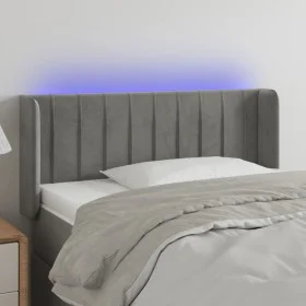 Light gray velvet headboard with LED 103x16x78/88 cm by vidaXL, Headboards and footboards - Ref: Foro24-3123516, Price: 59,51...