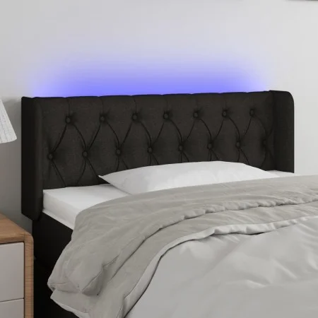 Kopfteil aus schwarzem Stoff mit LED 93x16x78/88 cm von vidaXL, Kopf- und Fußteile - Ref: Foro24-3123556, Preis: 56,35 €, Rab...
