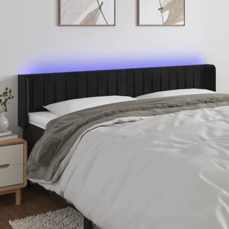 Kopfteil aus schwarzem Samt mit LED 163x16x78/88 cm von vidaXL, Kopf- und Fußteile - Ref: Foro24-3123530, Preis: 84,05 €, Rab...