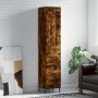 Aparador de madera contrachapada roble ahumado 34,5x34x180 cm