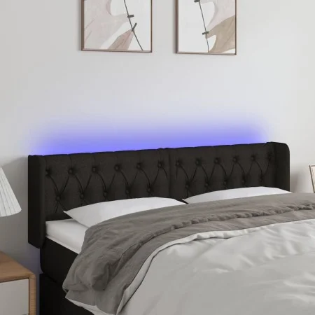 Black fabric headboard with LED 163x16x78/88 cm by vidaXL, Headboards and footboards - Ref: Foro24-3123580, Price: 84,57 €, D...