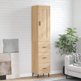 Aparador de madera contrachapada roble Sonoma 34,5x34x180 cm Aparador de madera contrachapada roble Sonoma 34,5x34x180 cm