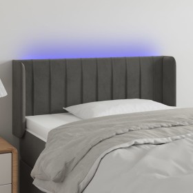 Dunkelgraues Samtkopfteil mit LED 103x16x78/88 cm von vidaXL, Kopf- und Fußteile - Ref: Foro24-3123517, Preis: 60,69 €, Rabat...