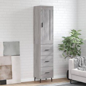 Aparador alto madera contrachapada gris Sonoma 34,5x34x180 cm Aparador alto madera contrachapada gris Sonoma 34,5x34x180 cm