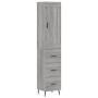 Aparador alto madera contrachapada gris Sonoma 34,5x34x180 cm