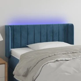 LED-Kopfteil aus dunkelblauem Samt, 103 x 16 x 78/88 cm von vidaXL, Kopf- und Fußteile - Ref: Foro24-3123520, Preis: 61,59 €,...